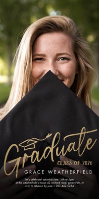 2026 Grad Handwritten Photo Card, Square, 4x8