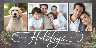 2026 Holiday Berries Photo Card, Square, 4x8