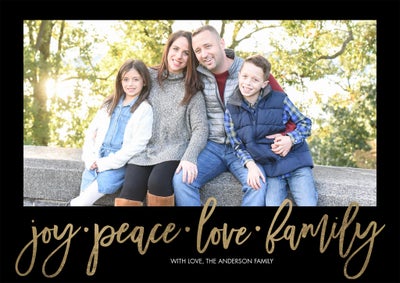 Christmas Joy Peace Love Family Photo Card, 5x7