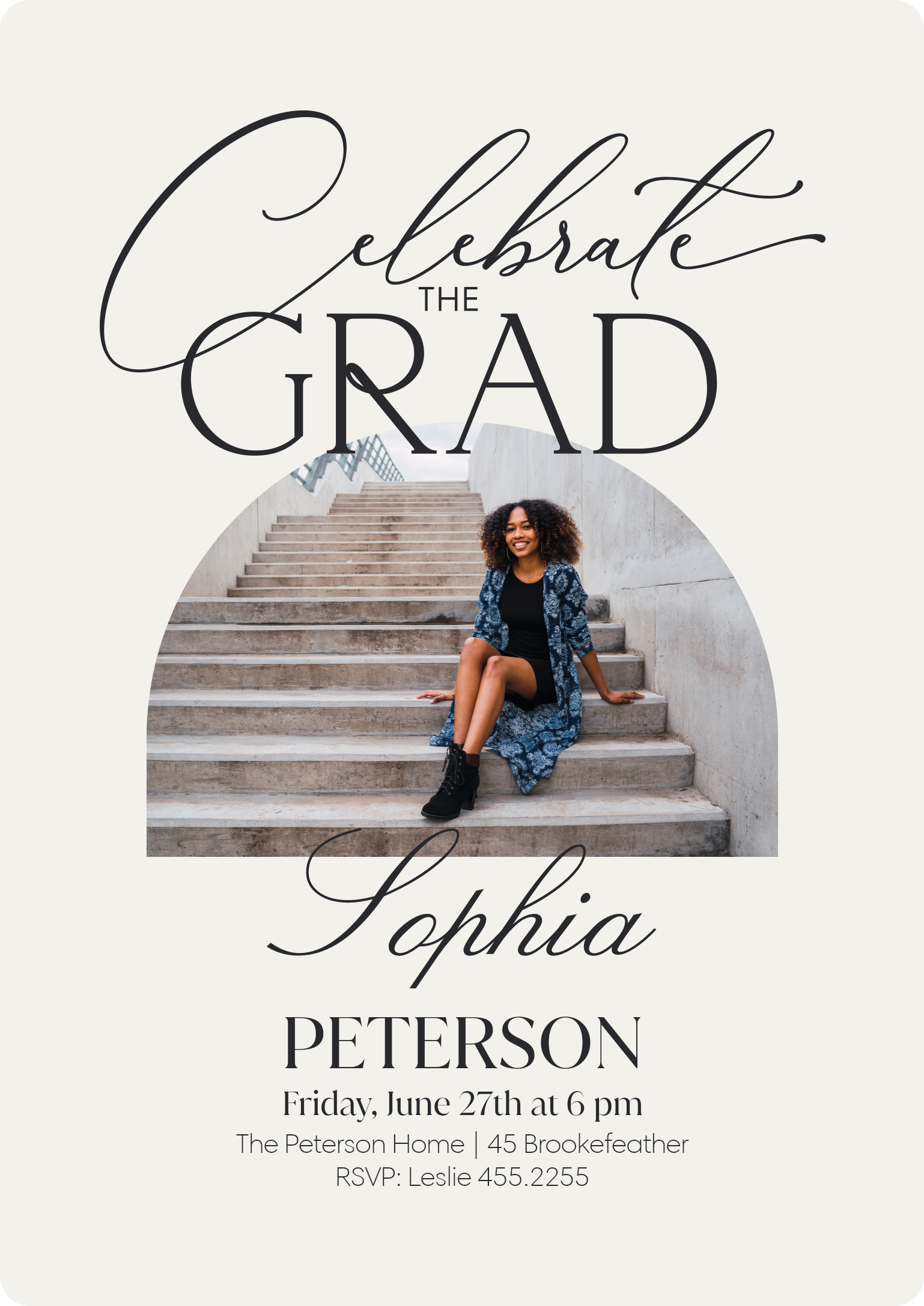 Celebrate The Class Premium Double Sided Photo Card in White, 5x7, Vertical