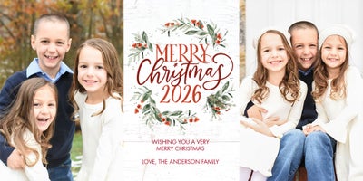 2026 Christmas Rustic Photo Card, Square, 4x8