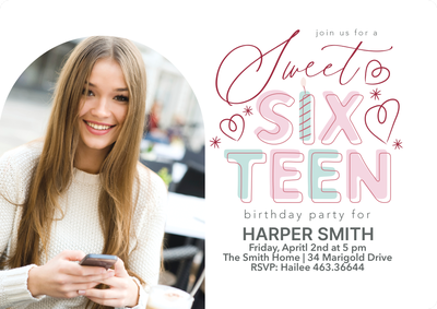 Sweet Sixteen Photo Card, 5x7