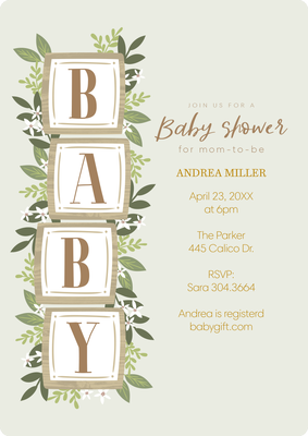 Baby Blocks Photo Card, 5x7