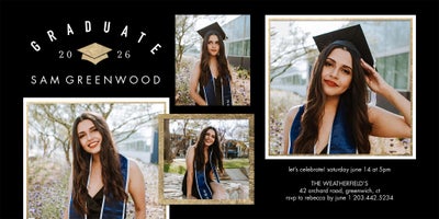 2026 Grad Cap Photo Card, Square, 4x8