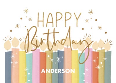 Sparkling Candles Folded Card, 5x7