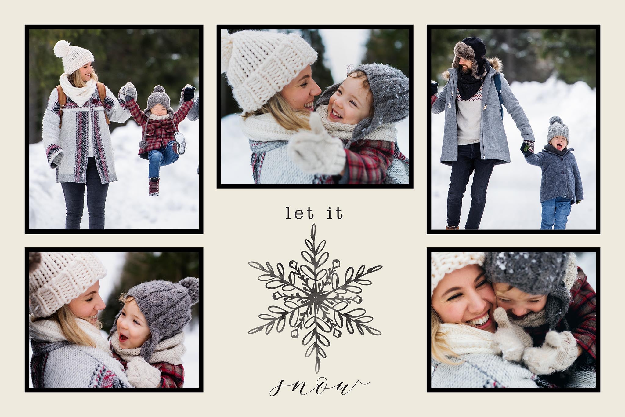 Poster Prints 12x18 Snowflake Wonder Customizable in Beige, Horizontal