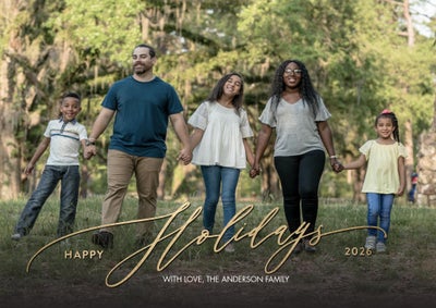 Holiday 2026 Script Photo Card, 5x7