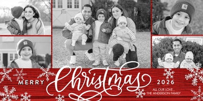 Christmas Snow 2026 Photo Card, Square, 4x8