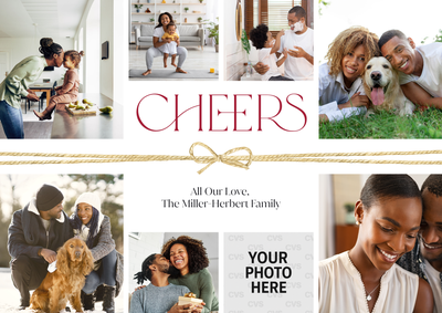 Twine Bow Cheers Photo Card, 5x7