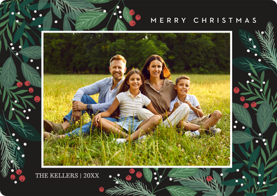Merry Holly Photo Card, 5x7