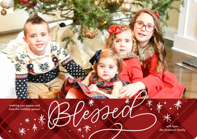 Christmas Blessed Stars Photo Card, 5x7