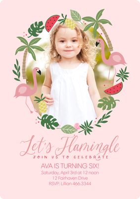 Flamingo Fun Photo Card, 5x7