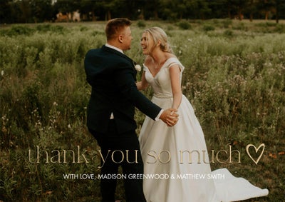 Thank You Classic Heart Photo Card, 5x7