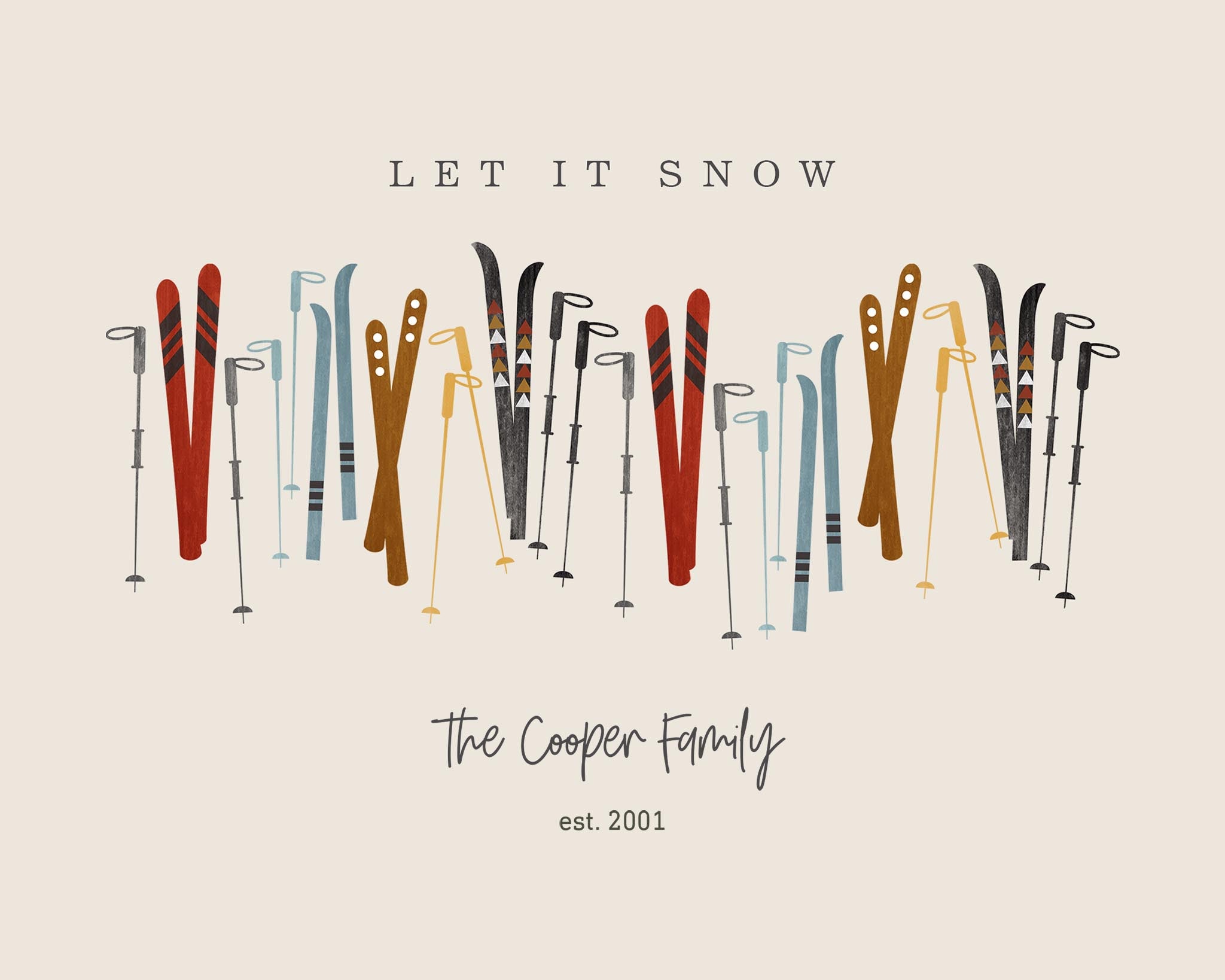 Let It Snow Bamboo Panel in Beige, 8x10, Horizontal