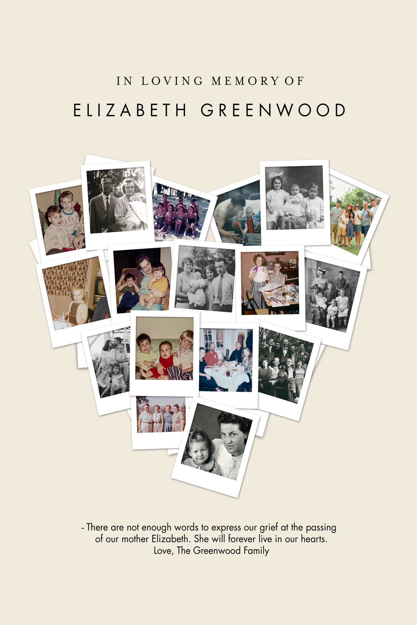 Portrait Memorial Heart Poster Print in White, 20x30, Portrait
