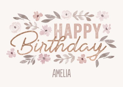 Floral Cheer Folded Card, 5x7