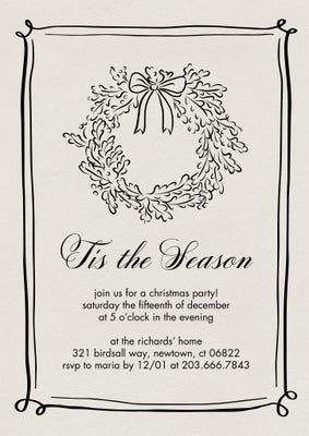 Holiday Invite Wreath Photo Card, 5x7