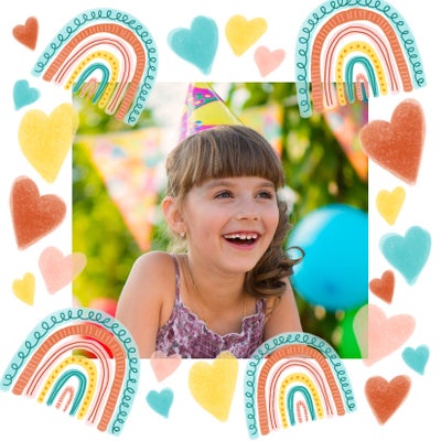 Hearts and Rainbows Acrylic Magnet, 2x2