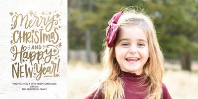 Christmas Lettering Merry Photo Card, Square, 4x8
