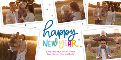 Playful New Year Photo Card, Square, 4x8