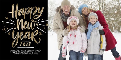 2027 New Year Shining Photo Card, Square, 4x8