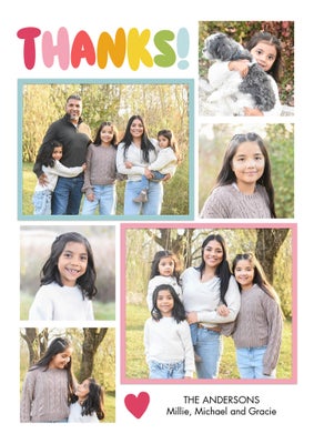 Thanks Collage Photo Card, 5x7