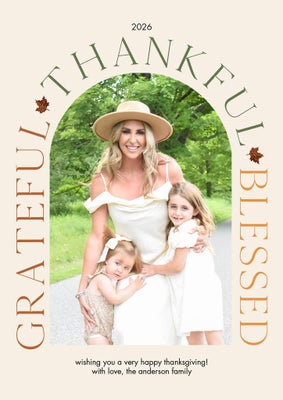 2026 Thanksgiving Grateful Photo Card, 5x7