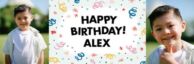 Celebrate Birthday Swirls Banners