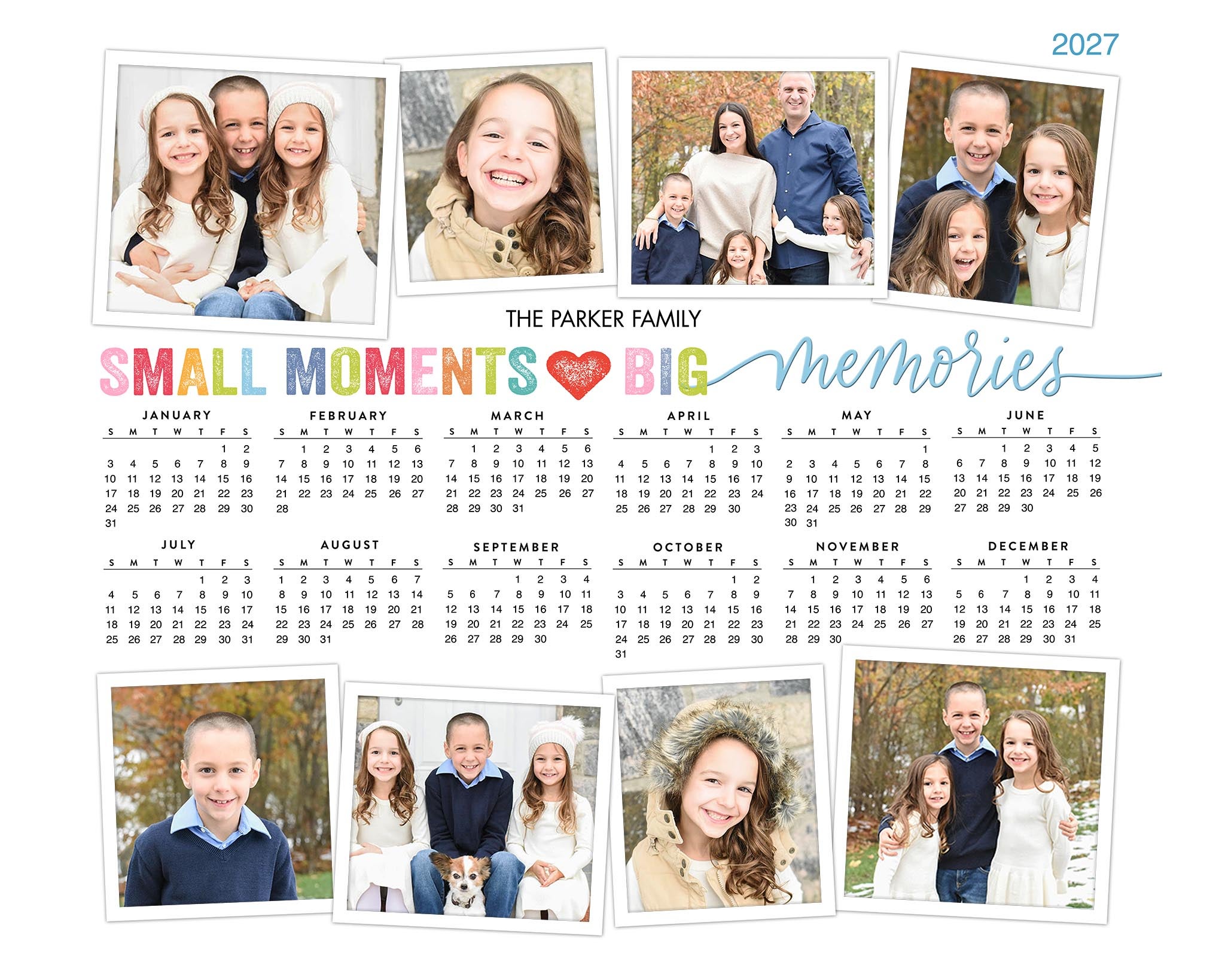 Poster Prints 11x14 Portrait 2027 Heart Customizable in White, Landscape