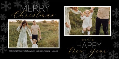 Elegant Season Collage Photo Card, Square, 4x8