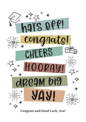 Stacked Grad Sentiments Folded Card, 5x7