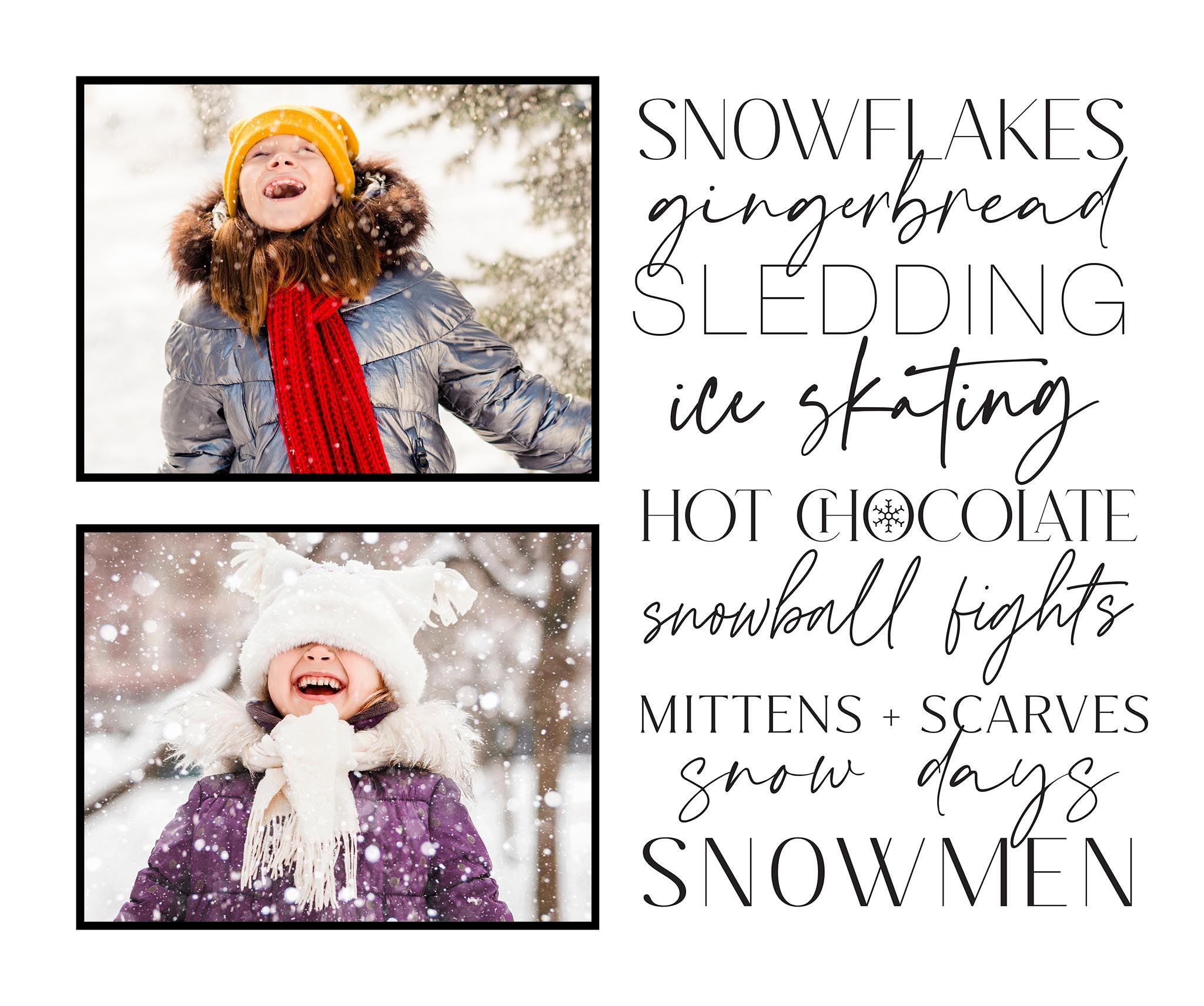 Poster Prints 20x24 Winter Favorites Customizable in White, Horizontal