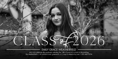 Class 2026 Modern Photo Card, Square, 4x8