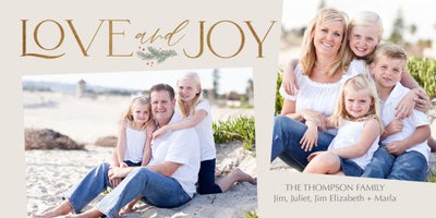 Love And Joy Photo Card, Square, 4x8