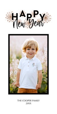 New Year Celebration Photo Card, Square, 4x8