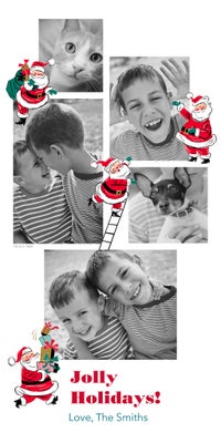 Jolly Vintage Santas Photo Card, Square, 4x8