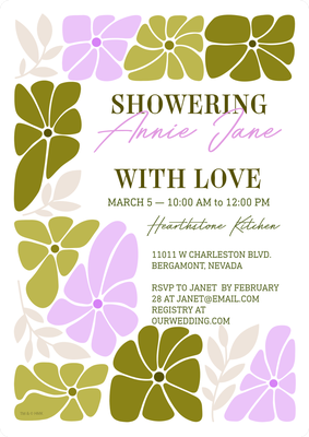 Bright Blossoms Shower Photo Card, 5x7