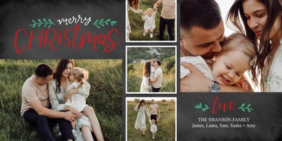 Merry Wishes Photo Card, Square, 4x8