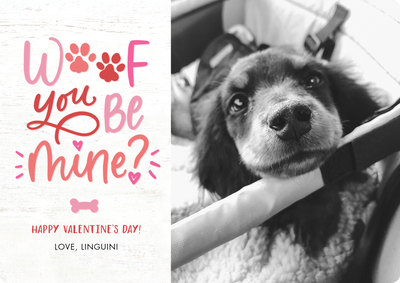 Valentine Woof Photo Card, 5x7