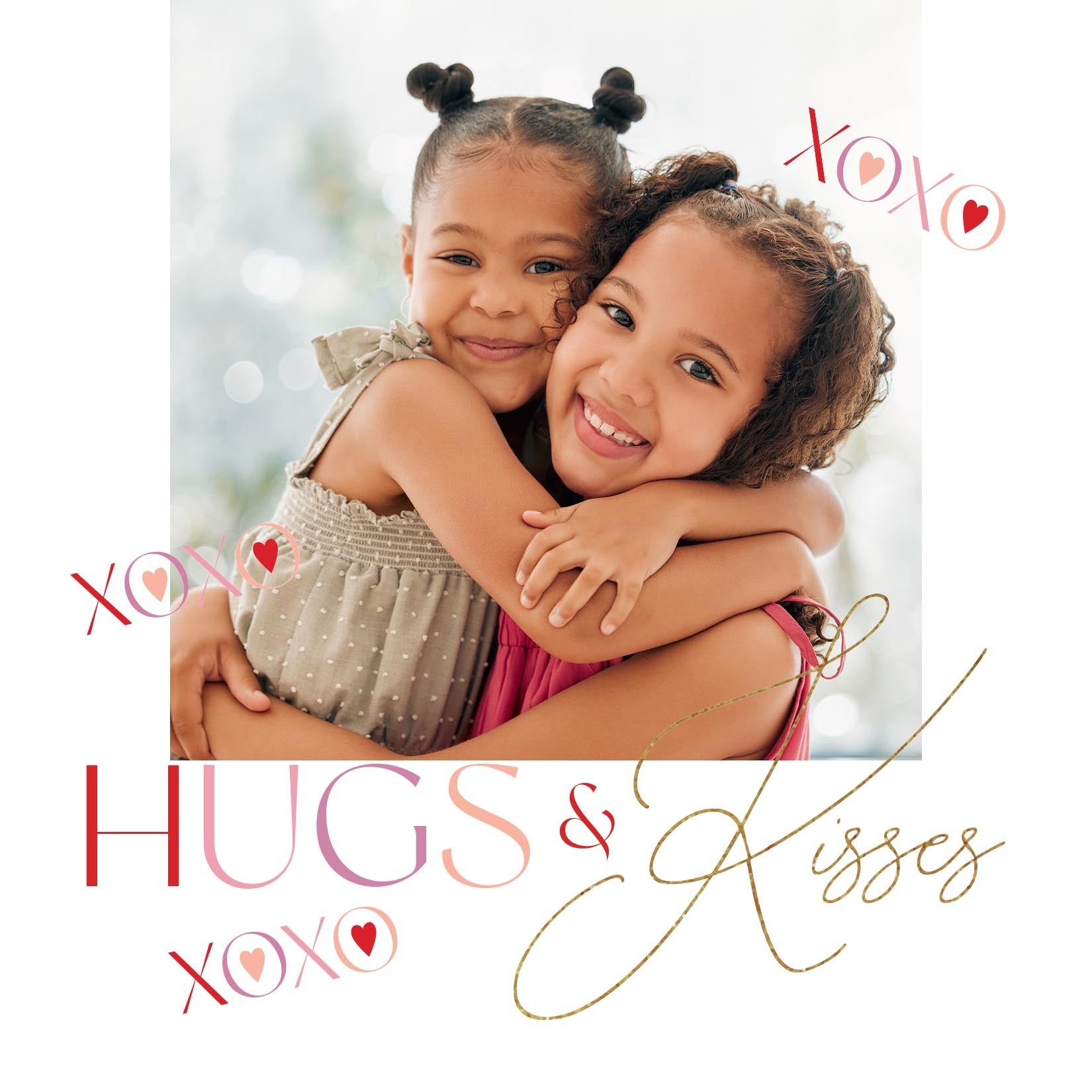 Hearts In Hugs Acrylic Magnet in White, 2x2, Square