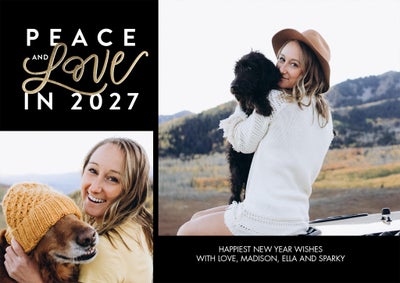 2027 New Year Love Photo Card, 5x7