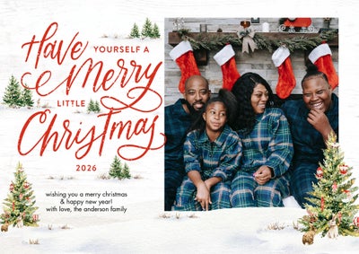 2026 Christmas Festive Tree Photo Card, 5x7