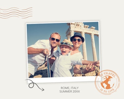 Travel Stamps Double Sided Photo Book, 8.5x11