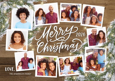 Christmas 2026 Woodgrain Photo Card, 5x7
