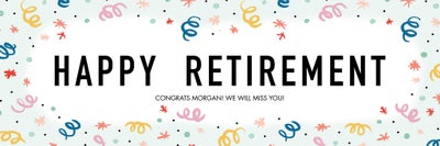 Celebrate Retirement Confetti Vinyl Banners