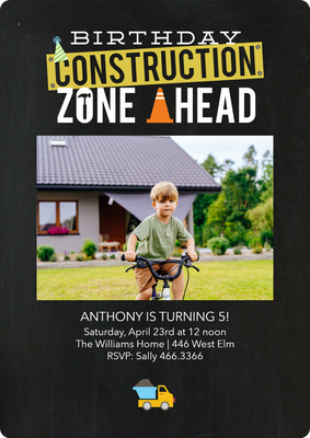 Construction Zone Photo Card, 5x7