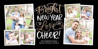 New Year Bright Love Photo Card, Square, 4x8