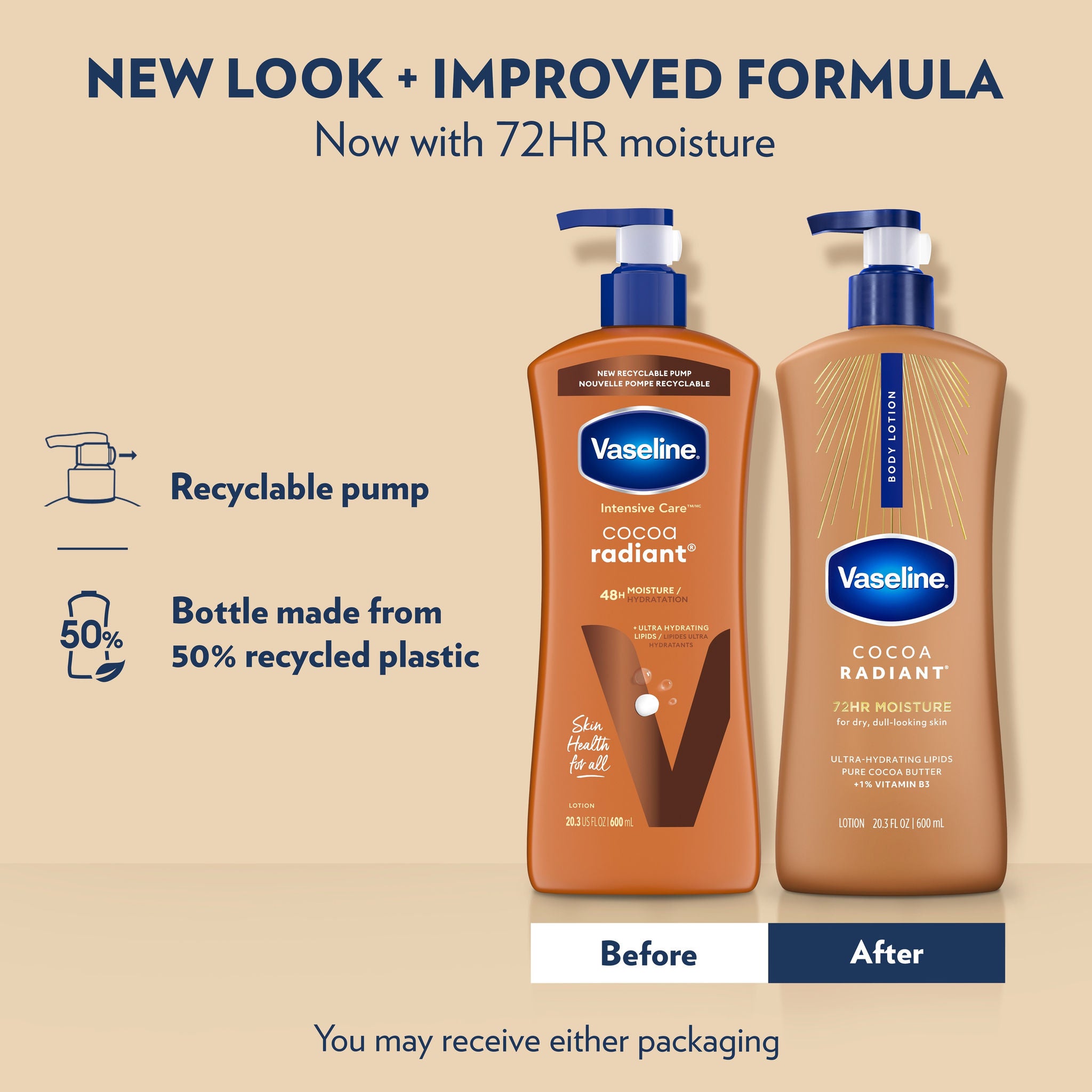 Vaseline Intensive Care Cocoa Radiant Body Lotion , 20.3 Ounces