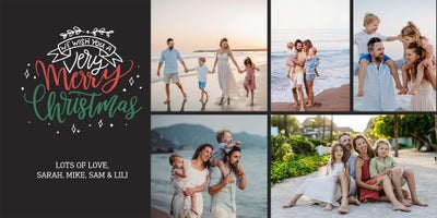 Christmas Collage Photo Card, Square, 4x8