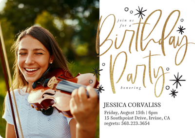 Script Party Photo Card, 5x7